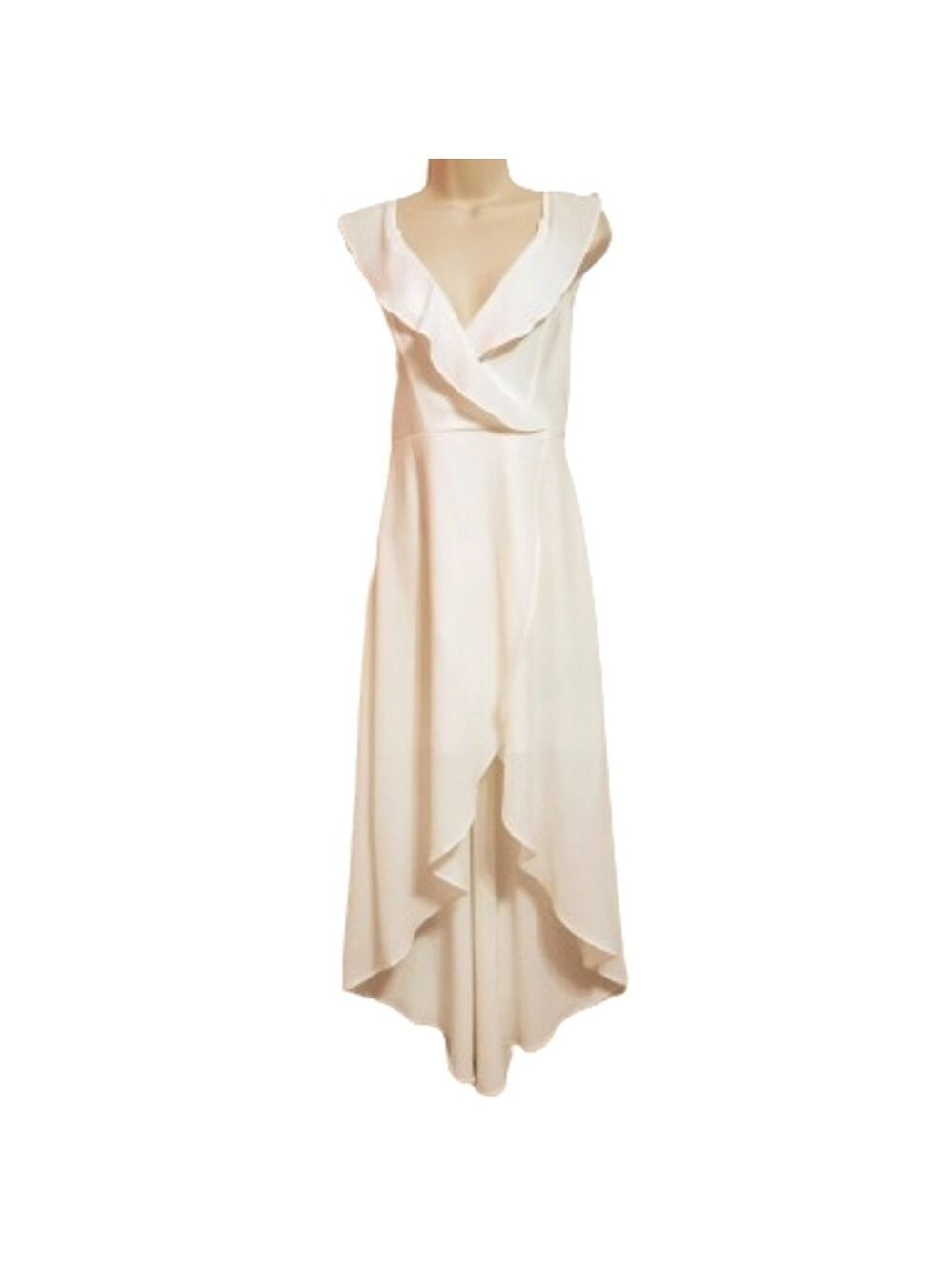 By & By White Wrap Dress Off The Shoulder Small Juniors